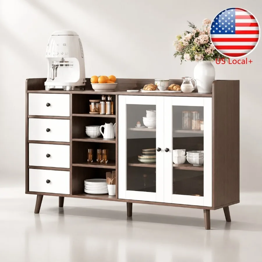 Storage & Organization - 55 Lemari Samping dengan Pintu Kaca