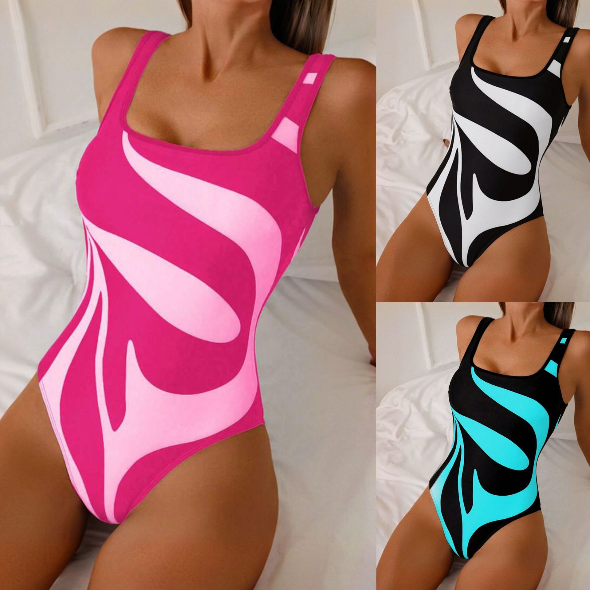 Bath - Tankini Wanita Motif Abstrak Bikini Potongan