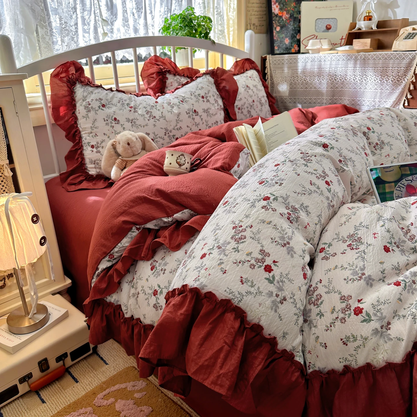 Set Sprei Bergaya Vintage Pran - Aesthetic Floral Duvet Cover ulasan dan harga