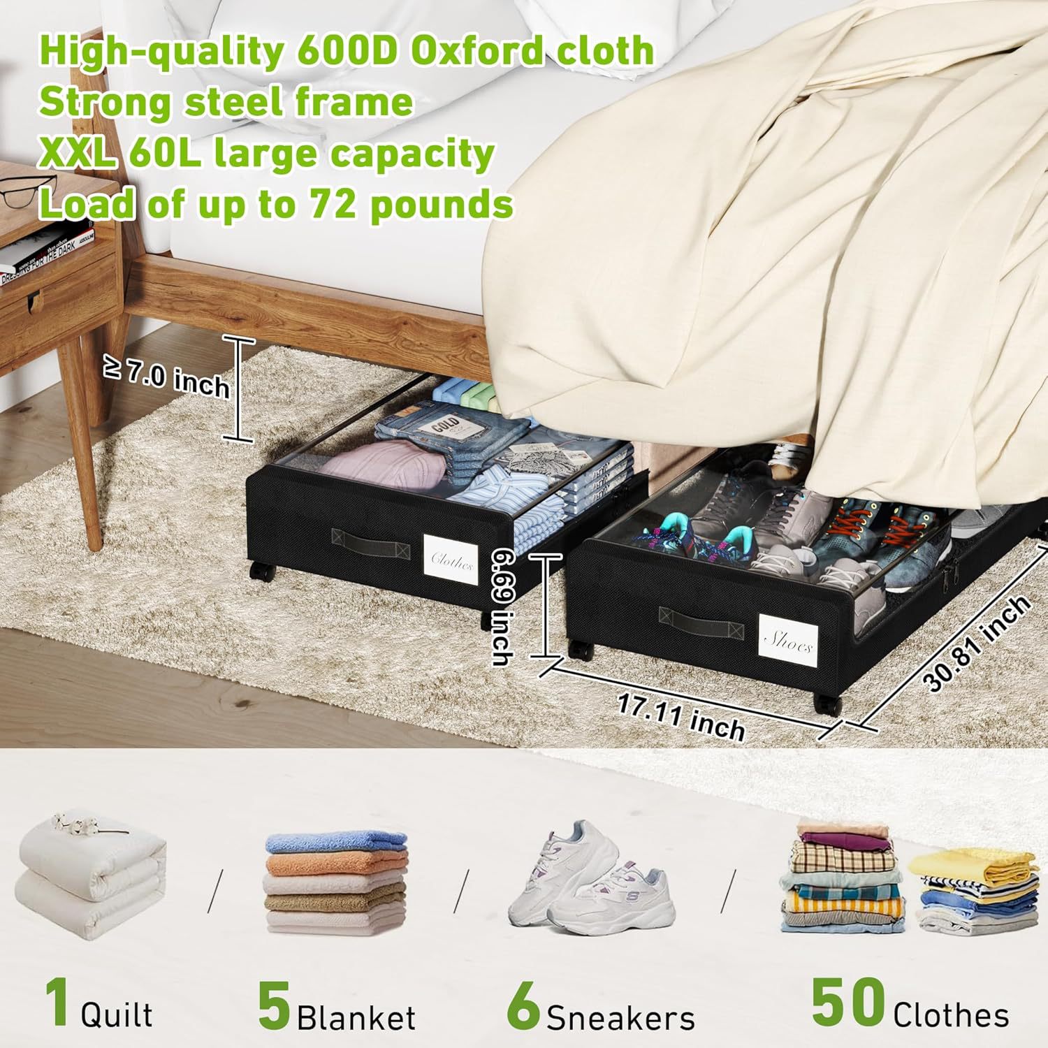 Tas Penyimpanan Bawah Tempat T - Bedding ulasan dan harga