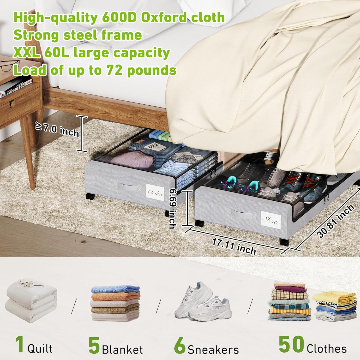 Tas Penyimpanan Bawah Tempat T - Bedding ulasan dan harga