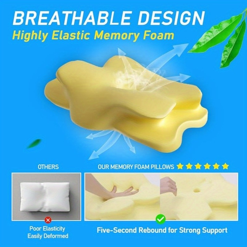 1 Buah Bantal Serviks Busa Mem - Memory Foam Orthopedic Pillow Neck Pain ulasan dan harga
