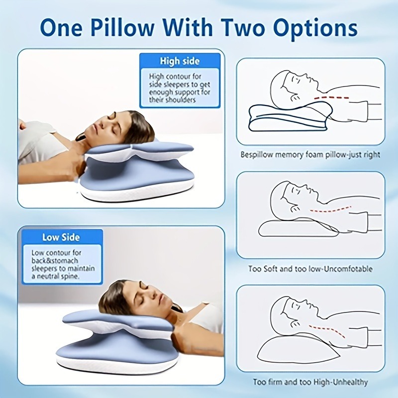 1 Buah Bantal Serviks Busa Mem - Memory Foam Orthopedic Pillow Neck Pain ulasan dan harga