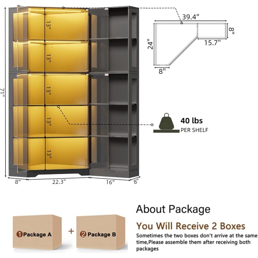 Lemari pajangan sudut dengan p - Storage & Organization ulasan dan harga