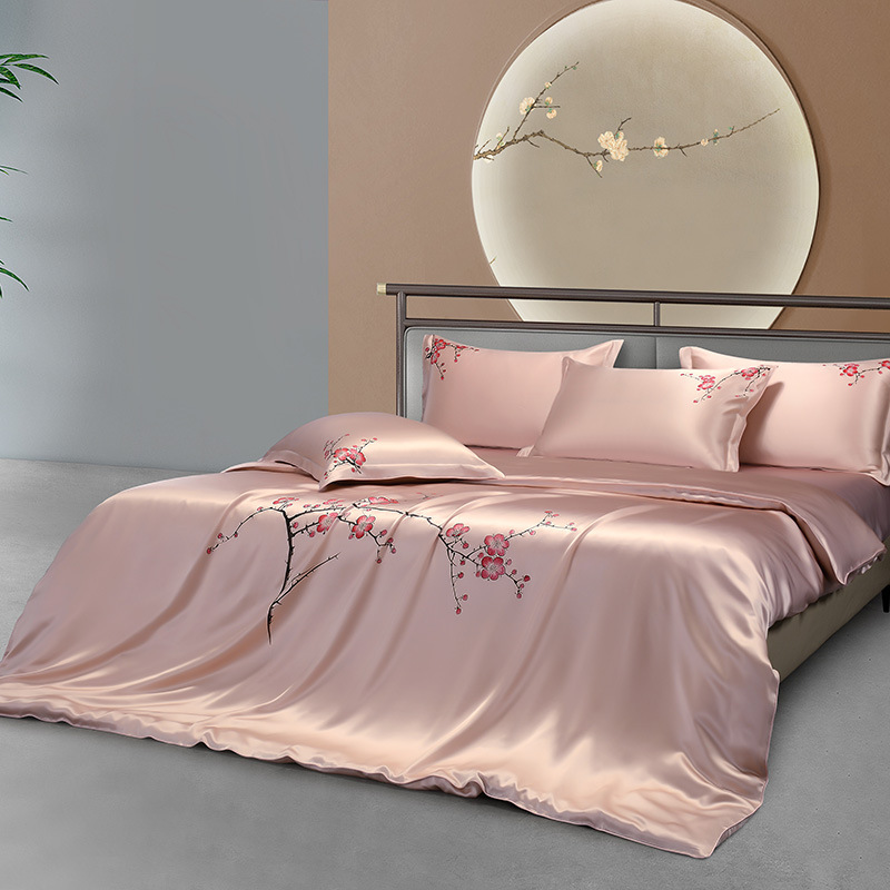 Set Seprai Bunga Sutra Murbei  - Aesthetic Floral Duvet Cover ulasan dan harga