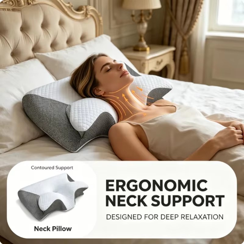 Bantal Leher Ortopedi Berbahan - Memory Foam Orthopedic Pillow Neck Pain ulasan dan harga