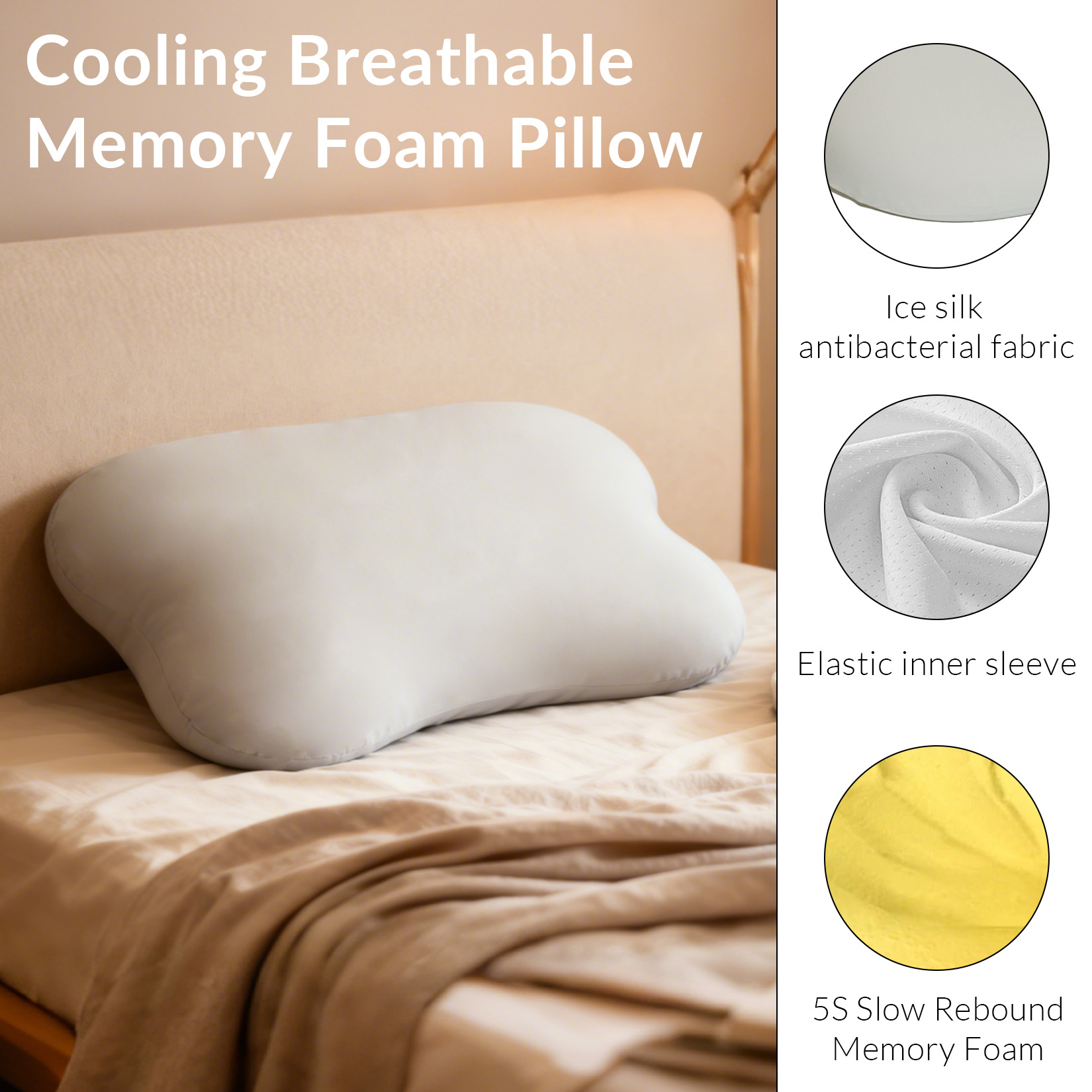 Bantal Leher untuk Meredakan N - Memory Foam Orthopedic Pillow Neck Pain ulasan dan harga