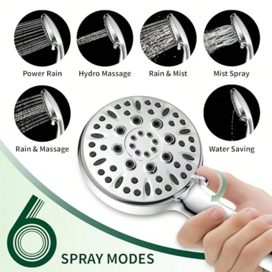 Kepala Pancuran dengan 6 Mode  - High Pressure Shower Head Handheld ulasan dan harga